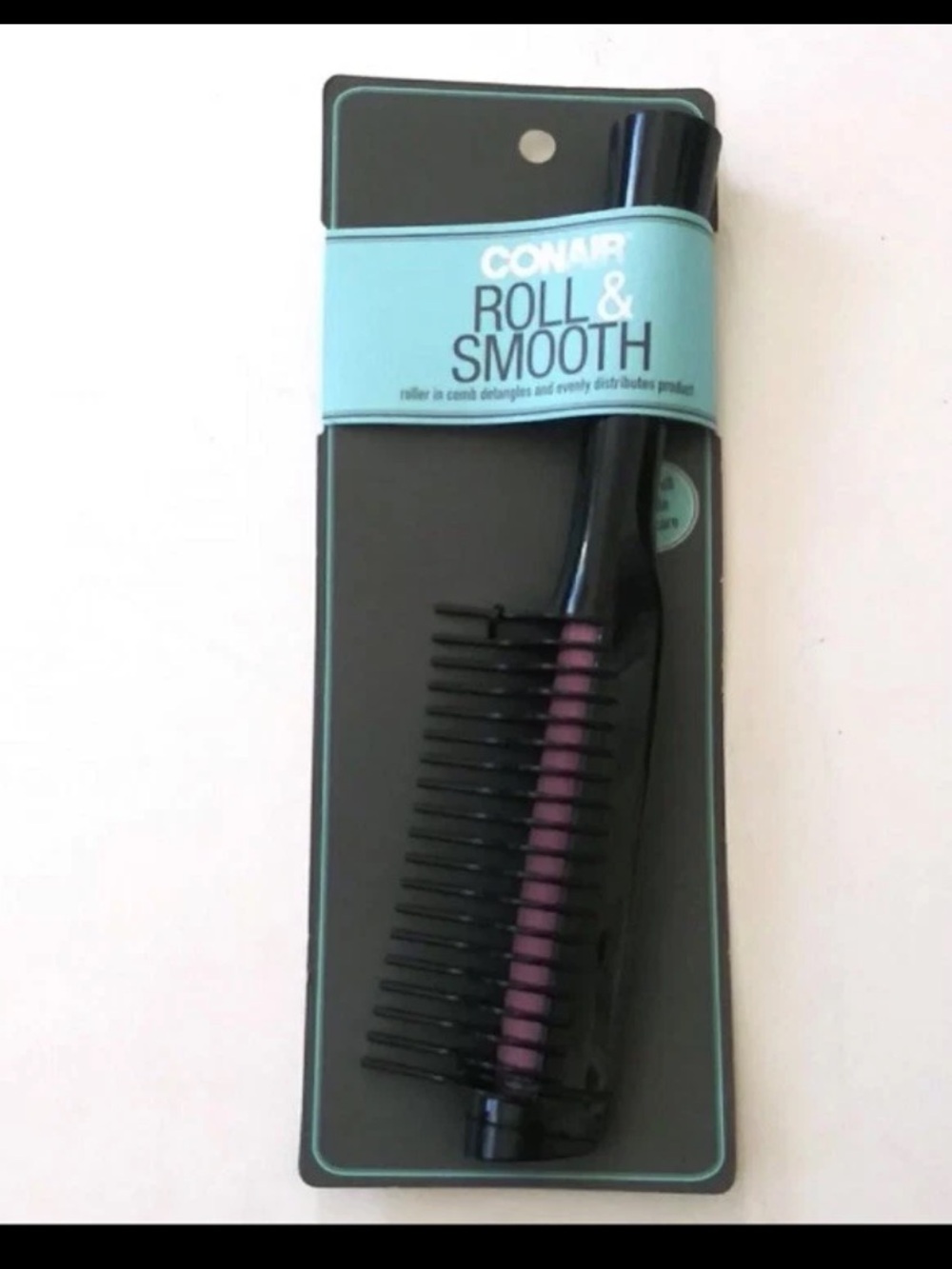 Conair Roll & Smooth Hair Roller Brush - Black with Pink Core New.